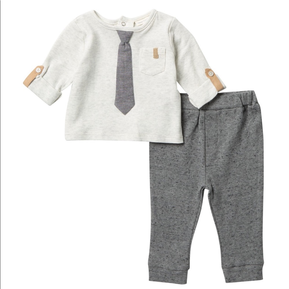 Baby Miniclasix Tie Top & Speckled Pants Set 3 mos